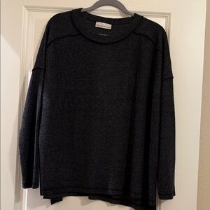 Elegant Charcoal Grey Crew Neck Sweater